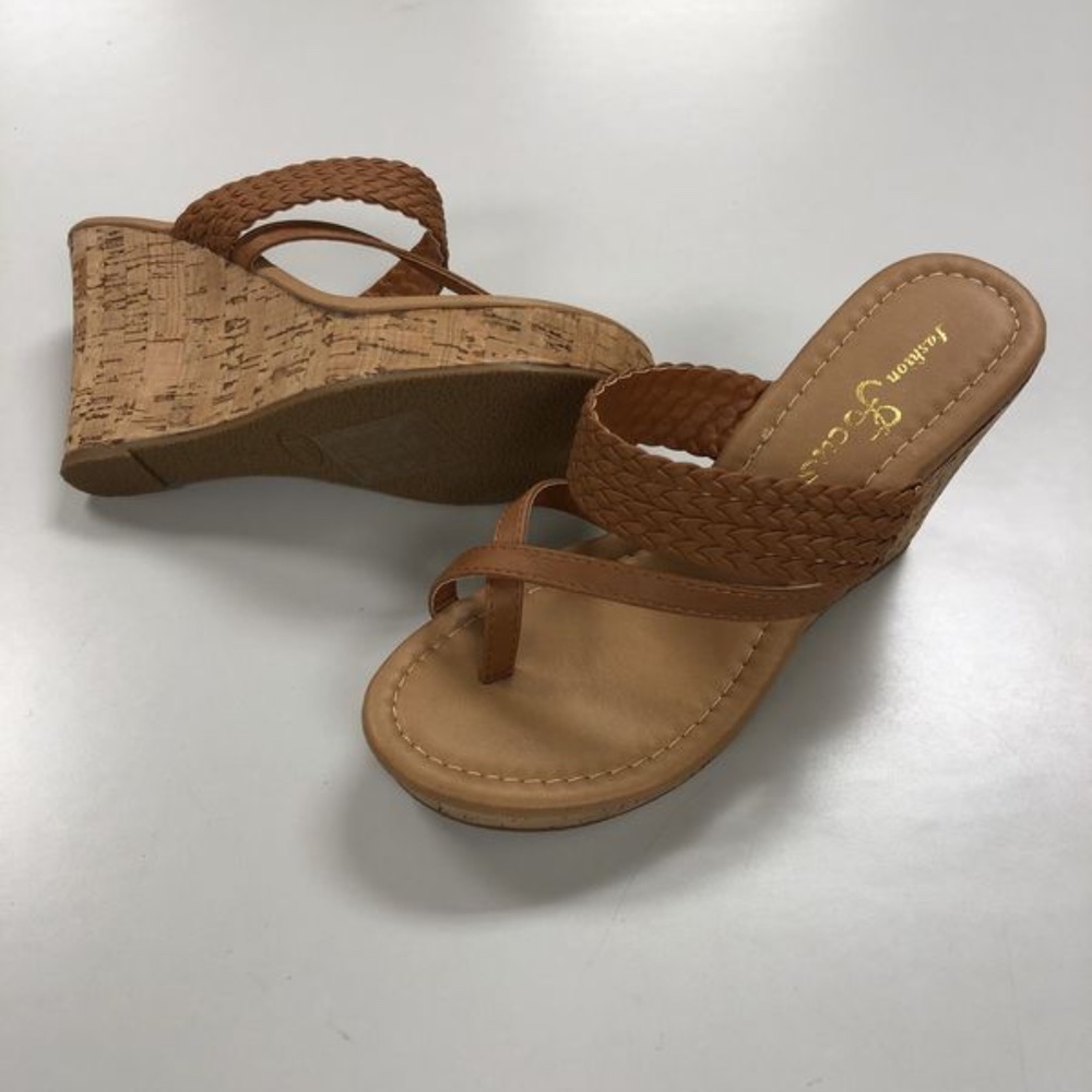 Wedge Sandals from Fashion Focus - Alicia30 Cognac